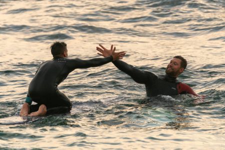 Śrem – Próba Samobójcza (Policjantka przepłyneła 500m w pełnym rynsztunku) surfer rescue training