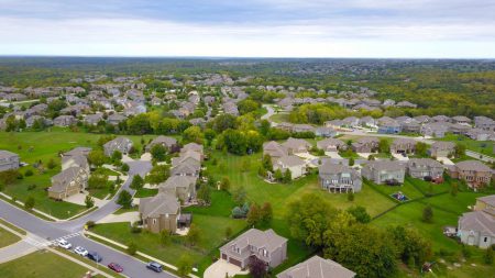 aerial photography of gray houses
