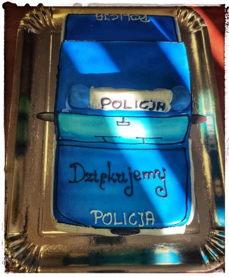 Podziękowania dla Policjantów z Kórnika. tort policja
