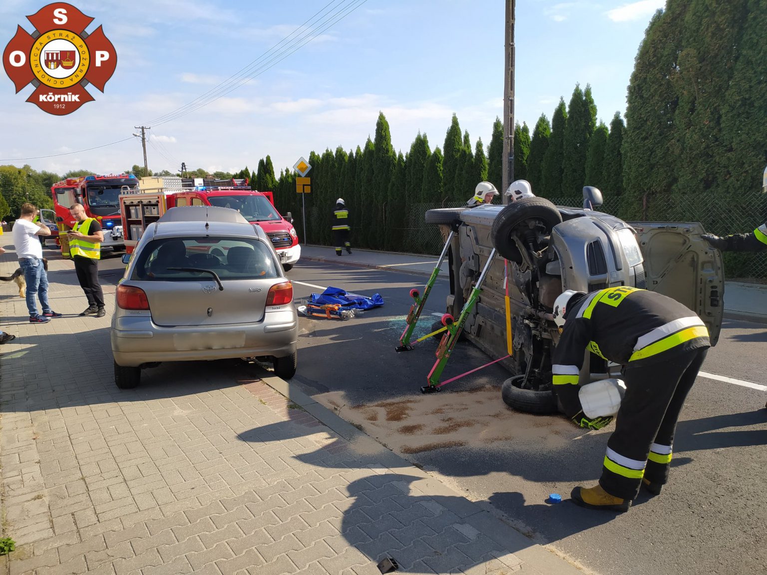 Niedzielny wypadek w Kórniku. osp kórnik ulica konarska wypadek kolizja