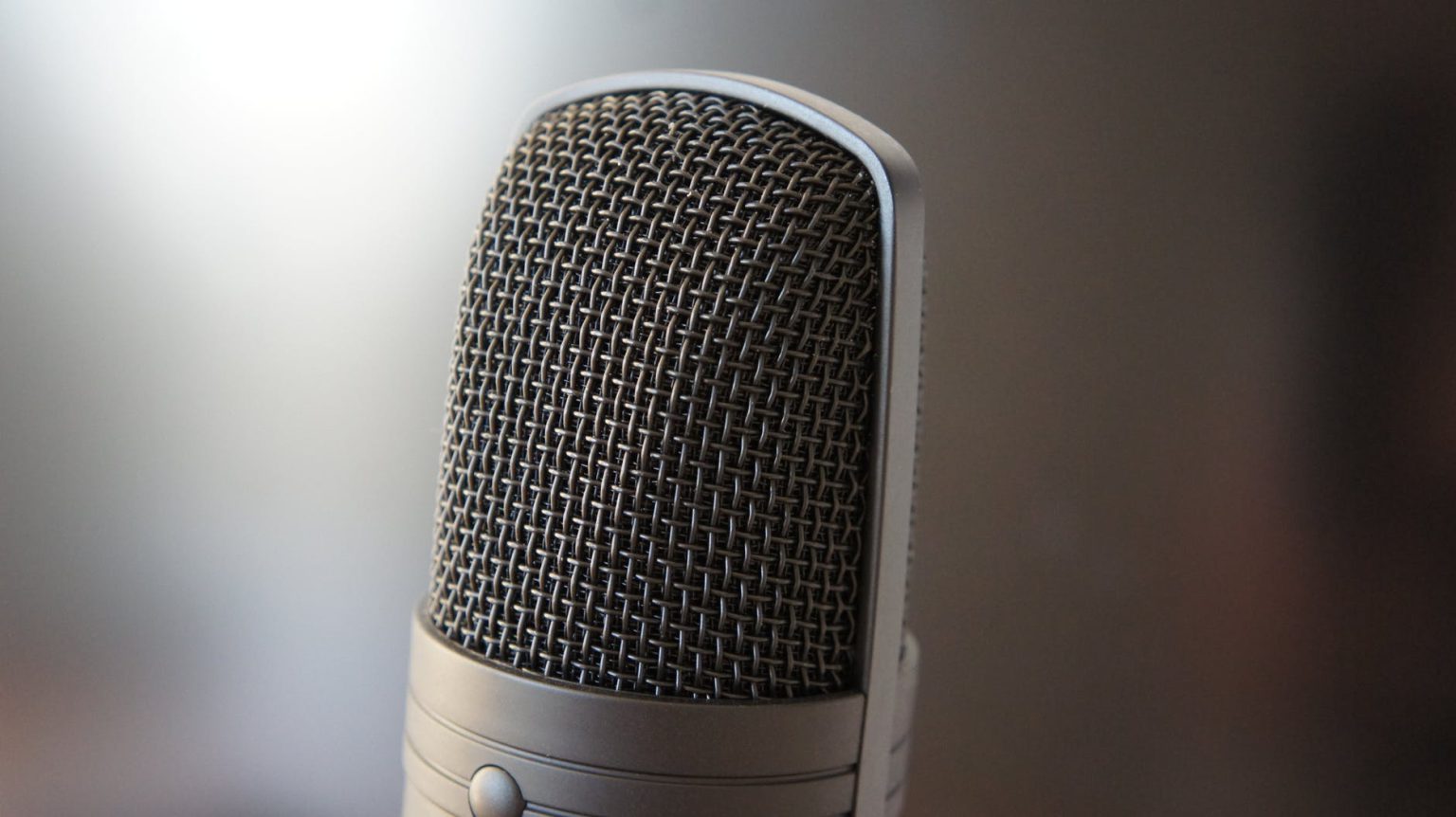close up photo of a condenser microphone