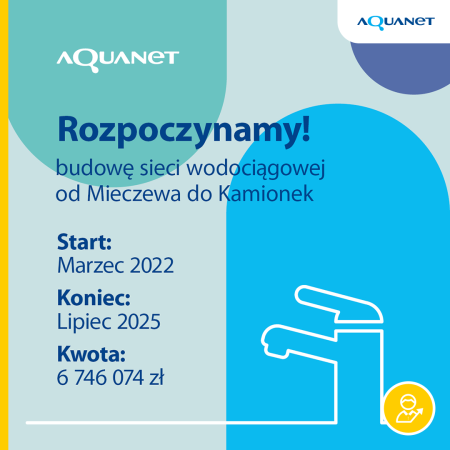 aquanet budowa sieci wodociągowej kamionki mieczewo