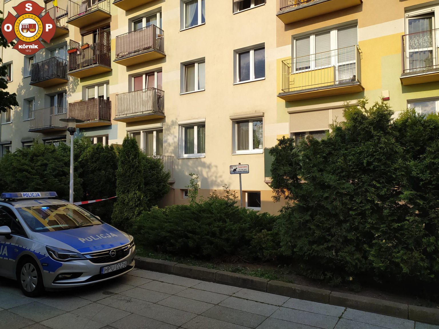 osp kórnik staszica mężczyzna wypadł z balkonu