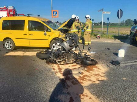 wypadek motocyklisty w kórniku