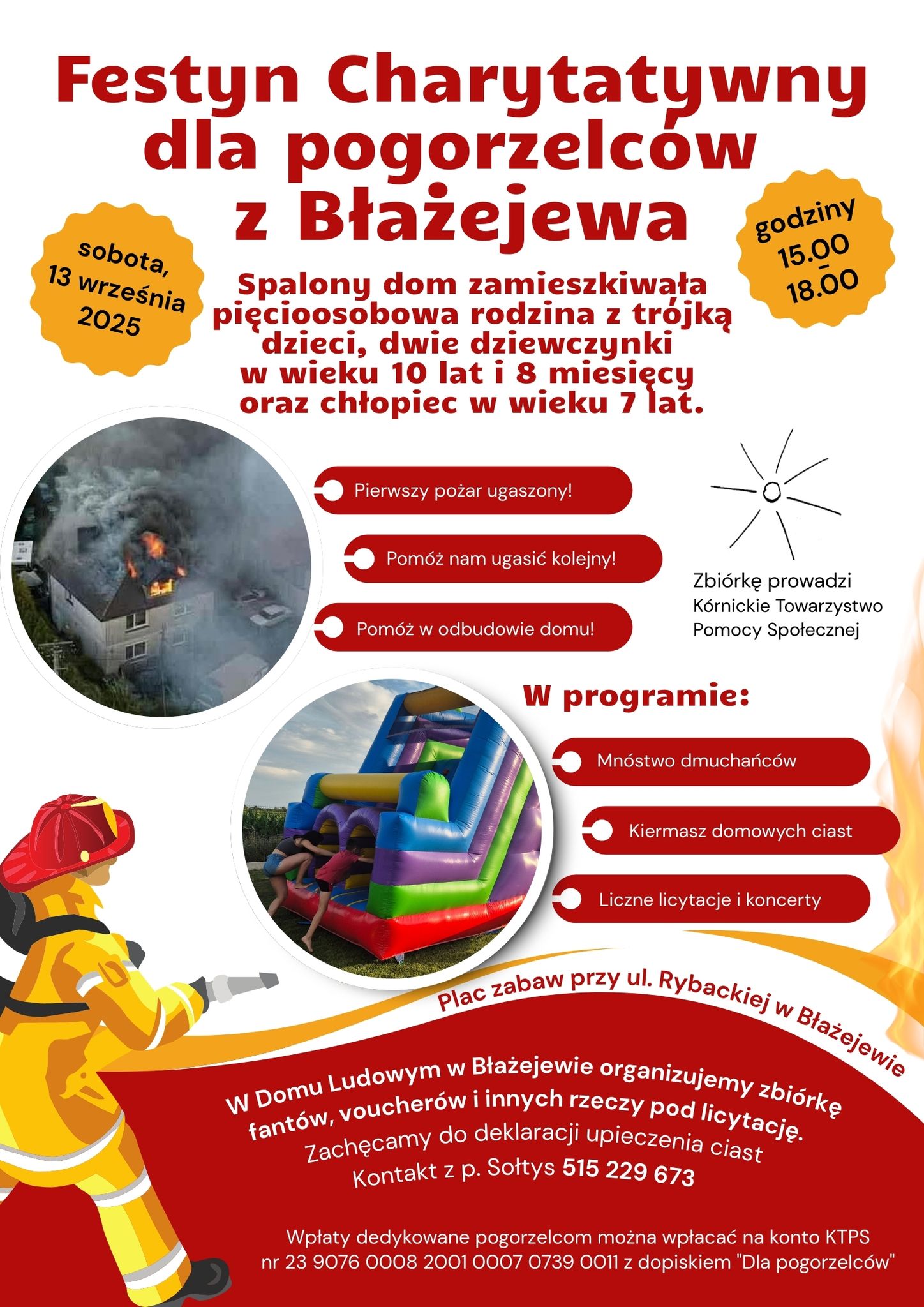 pożar błażejewko, festyn, zbiórka, pomoc sąsiedzka,