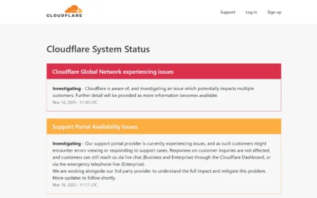 awaria internetu cloudflare