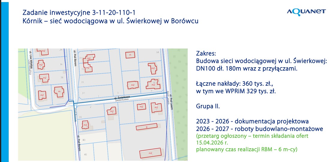 sieć wodociągowa borówiec świerkowa