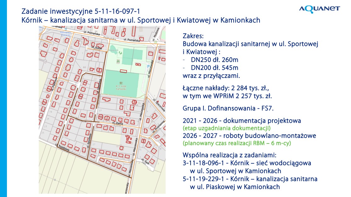 kamionki sportowa i kwiatowa kanalizacja
