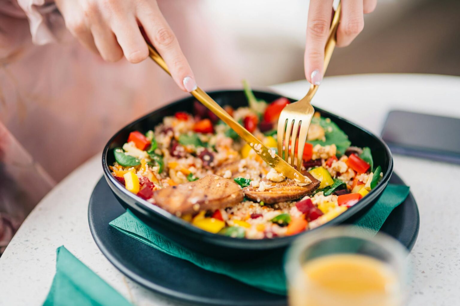 healthy quinoa salad with colorful vegetables