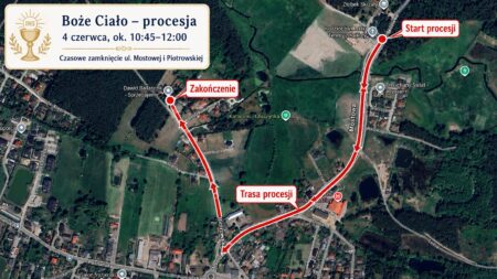 boze cialo procesja trasa marszu