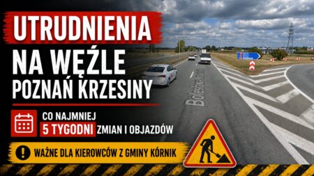 wezel poznan krzesiny utrudnienia remont