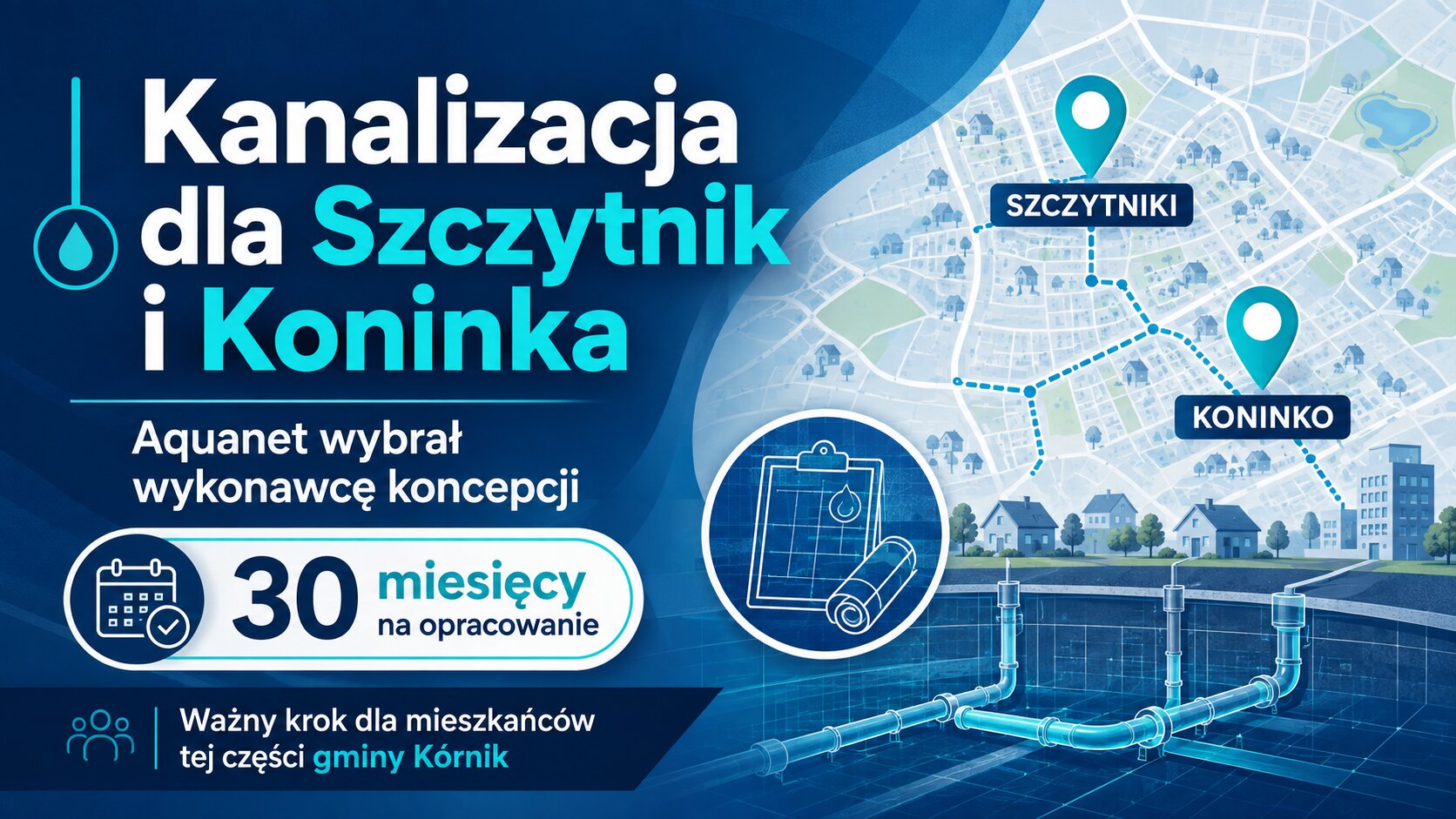 kanalizacja szczytniki koninko kokncepcja aquanet wykonawca przetarg