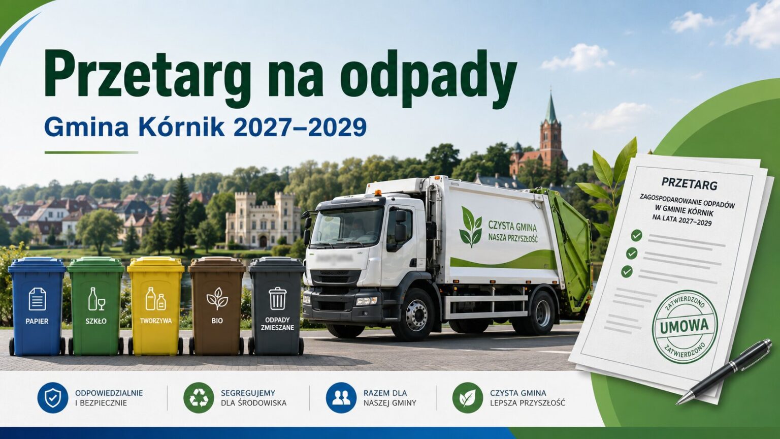 przetarg wywóz odpadów - śmieci zagospodarowanie gmina kórnik