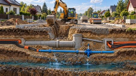 Ilustracja poglądowa pokazująca infrastrukturę i warunki ukryte pod powierzchnią drog